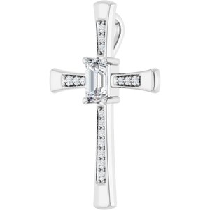 Platinum 6x4 mm Emerald Pendant Mounting – image 3