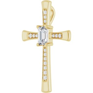 10K Yellow Gold 6x4 mm Emerald Pendant Mounting – image 3