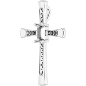 14K X1 White Gold 6x4 mm Emerald Pendant Mounting – image 4