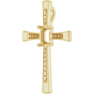 14K Yellow Gold 6x4 mm Emerald Pendant Mounting – image 4
