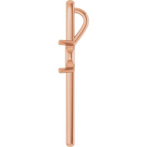 14K Rose Gold 6x4 mm Emerald Pendant Mounting – image 6