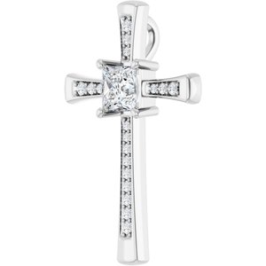 14K White Gold 5.5x5.5 mm Square Pendant Mounting – image 3
