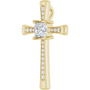 14K Yellow Gold 5.5x5.5 mm Square Pendant Mounting – image 3