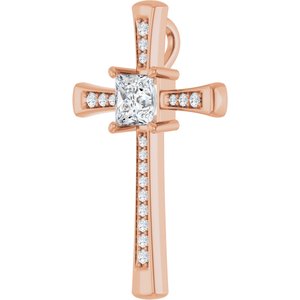 18K Rose Gold 5.5x5.5 mm Square Pendant Mounting – image 3