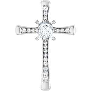 Continuum Sterling Silver 5.5x5.5 mm Square Pendant Mounting