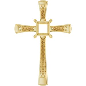 18K Yellow Gold 5.5x5.5 mm Square Pendant Mounting – image 2