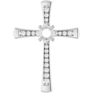 Platinum 5.2 mm Round 1/5 CTW Lab-Grown Diamond Semi-Set Pendant