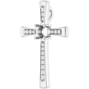 Platinum 5.2 mm Round 1/5 CTW Lab-Grown Diamond Semi-Set Pendant – image 2