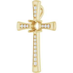 14K Yellow Gold 5.2 mm Round 1/5 CTW Lab-Grown Diamond Semi-Set Pendant – image 2