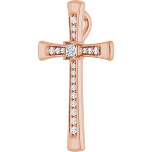 10K Rose Gold 2x2 mm Square Pendant Mounting – image 3
