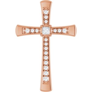14K Rose Gold 2x2 mm Square Pendant Mounting