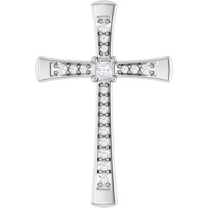 14K White Gold 2x2 mm Square Pendant Mounting