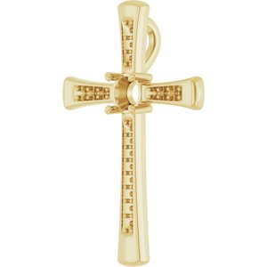 18K Yellow Gold 4.4 mm Round Pendant Mounting – image 4