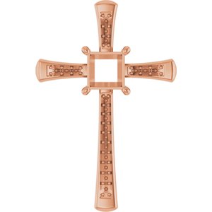 10K Rose Gold 6x6 mm Square Pendant Mounting – image 2