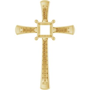 10K Yellow Gold 6x6 mm Square Pendant Mounting – image 2