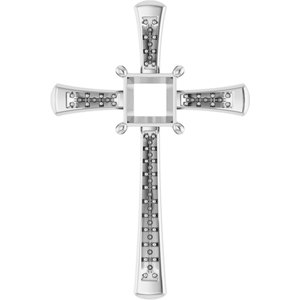 Platinum 6x6 mm Square Pendant Mounting – image 2