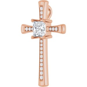 10K Rose Gold 6x6 mm Square Pendant Mounting – image 3