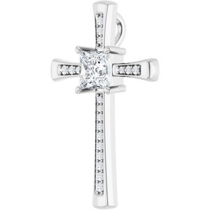 10K White Gold 6x6 mm Square Pendant Mounting – image 3