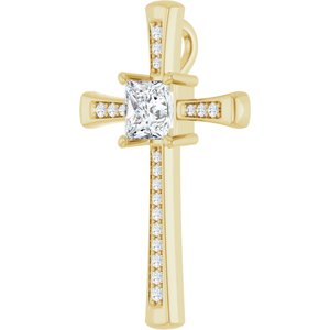 18K Yellow Gold 6x6 mm Square Pendant Mounting – image 3
