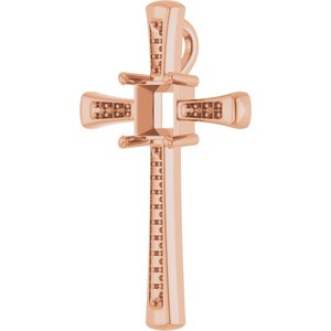 10K Rose Gold 6x6 mm Square Pendant Mounting – image 4