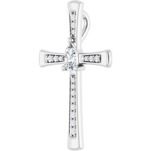10K White Gold 5x3 mm Pear Pendant Mounting – image 3