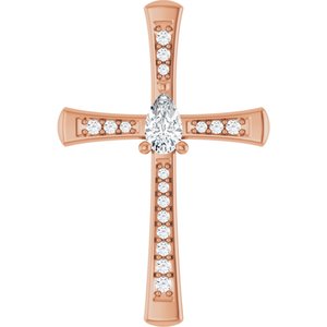 10K Rose Gold 5x3 mm Pear Pendant Mounting