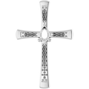 10K White Gold 5x3 mm Pear Pendant Mounting – image 2
