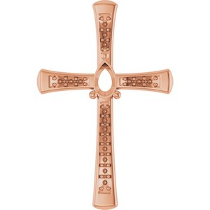 18K Rose Gold 5x3 mm Pear Pendant Mounting – image 2