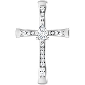 18K White Gold 5x3 mm Pear Pendant Mounting