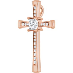 10K Rose Gold 4.5x4.5 mm Square Pendant Mounting – image 3
