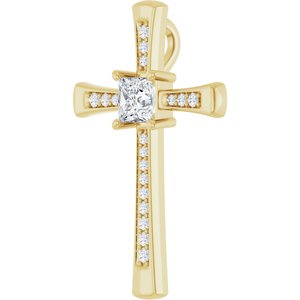 18K Yellow Gold 4.5x4.5 mm Square Pendant Mounting – image 3