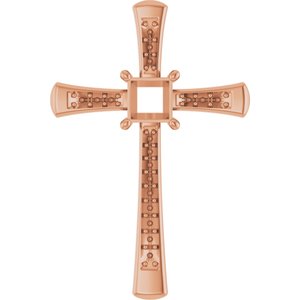 14K Rose Gold 4.5x4.5 mm Square Pendant Mounting – image 2