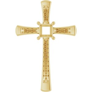 14K Yellow Gold 4.5x4.5 mm Square Pendant Mounting – image 2