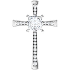 Platinum 7.5x7.5 mm Square Pendant Mounting