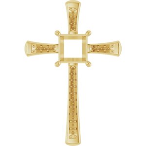 18K Yellow Gold 7.5x7.5 mm Square Pendant Mounting – image 2