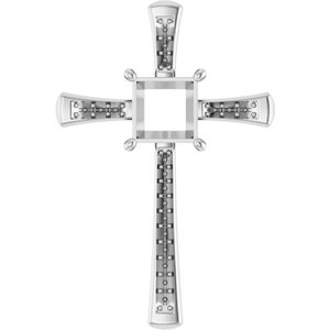 Platinum 7.5x7.5 mm Square Pendant Mounting – image 2
