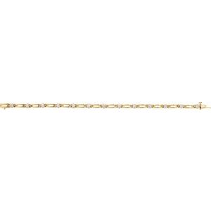 18K Yellow Gold 2.4 mm Round 14-Stone Line 7 1/4" Bracelet Mounting – image 3