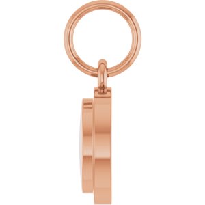 14K Rose Gold Engravable Round Pendant – image 3