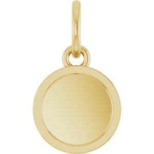 10K Yellow Gold Engravable Round Pendant