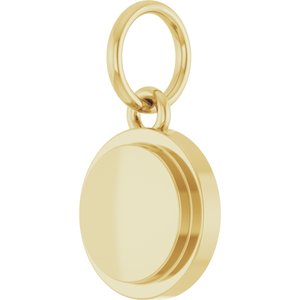 14K Yellow Gold Engravable Round Pendant – image 2