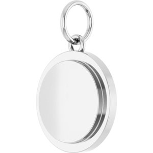 14K White Gold Engravable Round Pendant – image 2