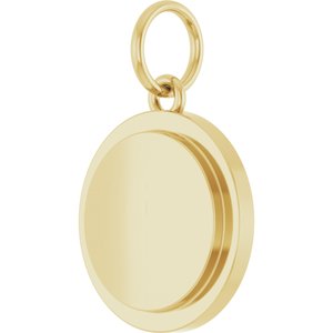 10K Yellow Gold Engravable Round Pendant – image 2