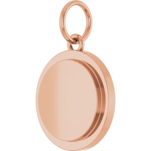 14K Rose Gold Engravable Round Pendant – image 2