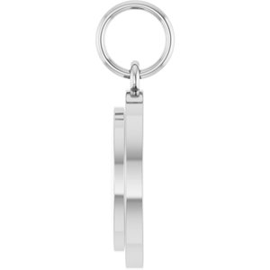 14K White Gold Engravable Round Pendant – image 3