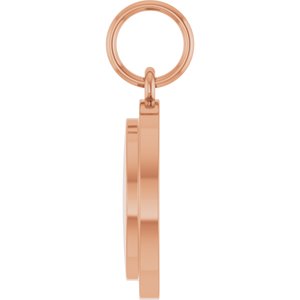 14K Rose Gold Engravable Round Pendant – image 3
