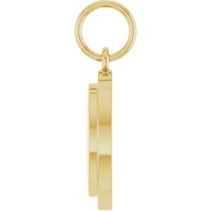 10K Yellow Gold Engravable Round Pendant – image 3
