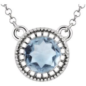 Milgrain Bezel-Set Birthstone Necklace