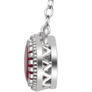 14K White Gold Natural Ruby "July" 18" Birthstone Necklace