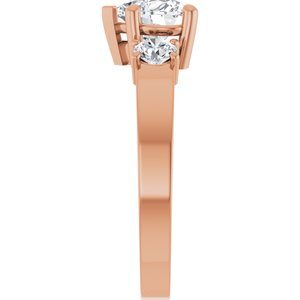 14K Rose Gold 6.5x6.5 mm Heart Ring Mounting – image 7