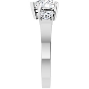 18K White Gold 6.5x6.5 mm Heart Ring Mounting – image 7